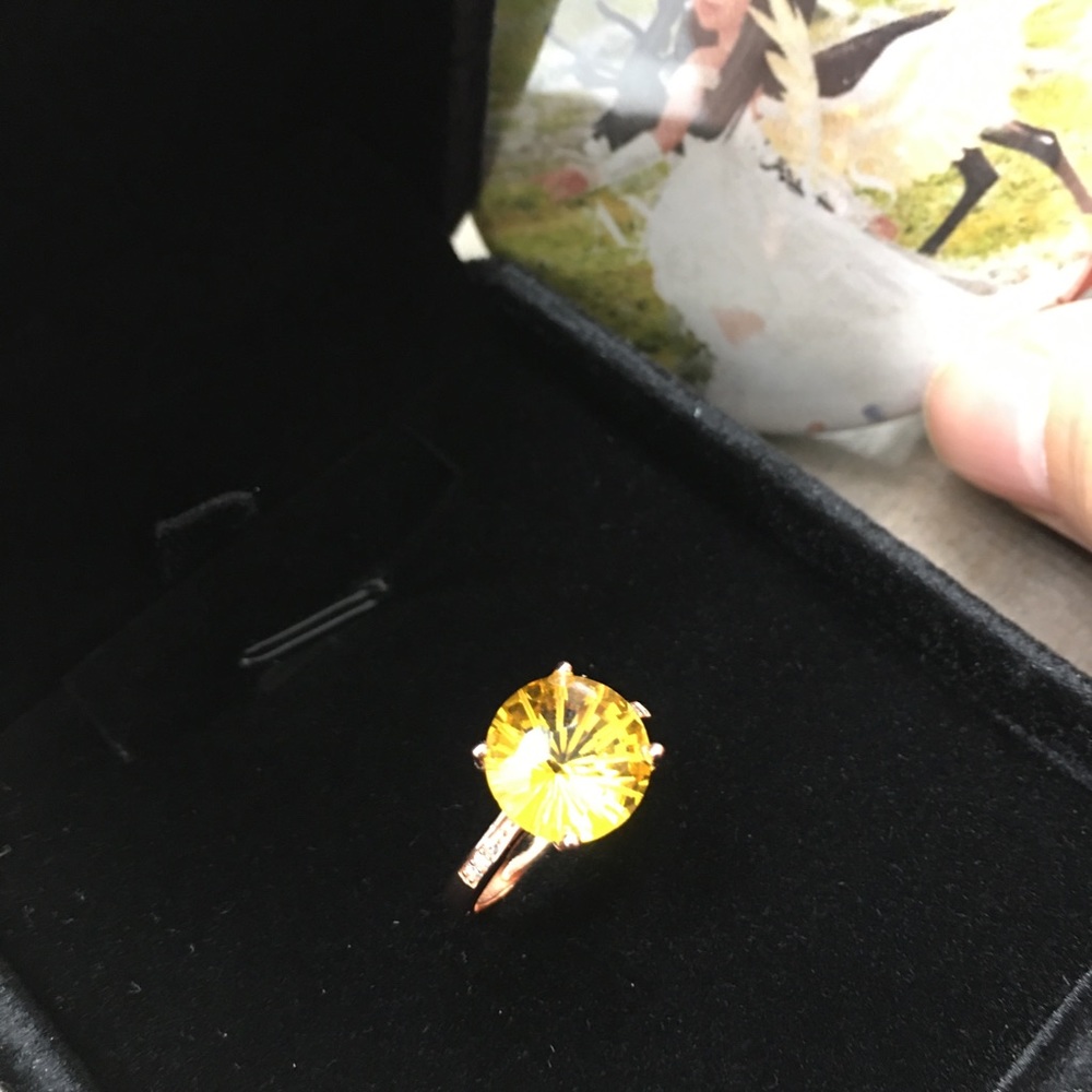 Certified Citrine Rose Gold Ring Necklace Set - Picture 9 of 17